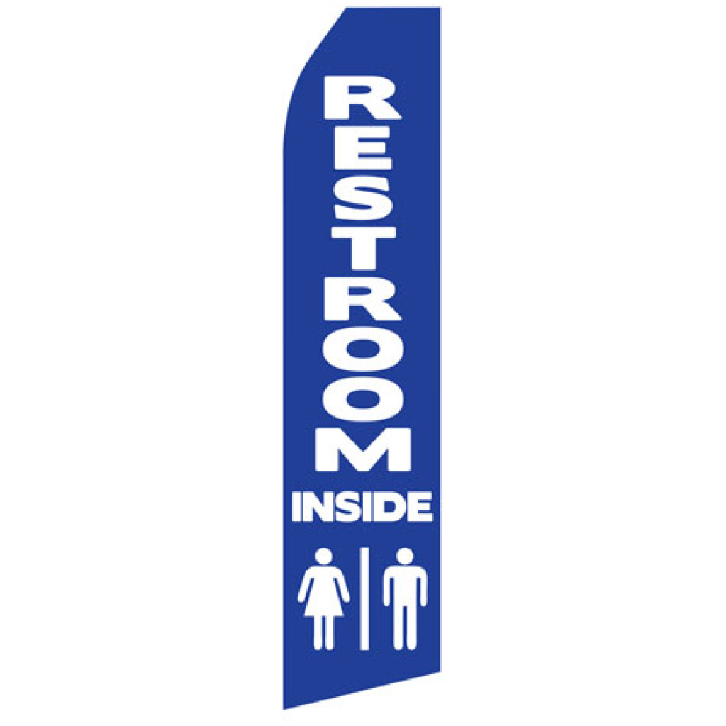 Restrooms Inside econo stock feather flag