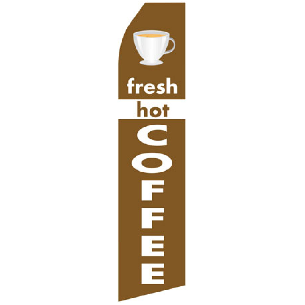 Fresh Hot Coffee econo stock feather flag