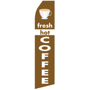 Fresh Hot Coffee econo stock feather flag