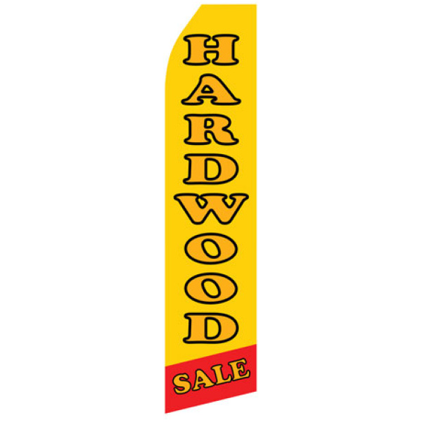 yellow gold econo stock feather flag with hardwood sale in gold tex with black outline