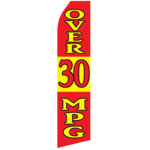 over 30 mpg red stock flag