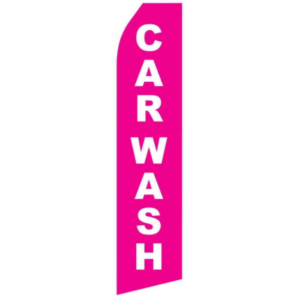 Graphic of pink car wash econo stock flag