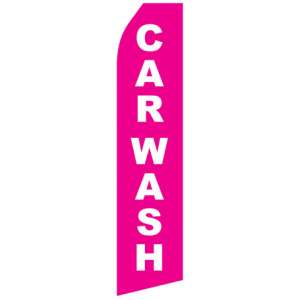 Graphic of pink car wash econo stock flag