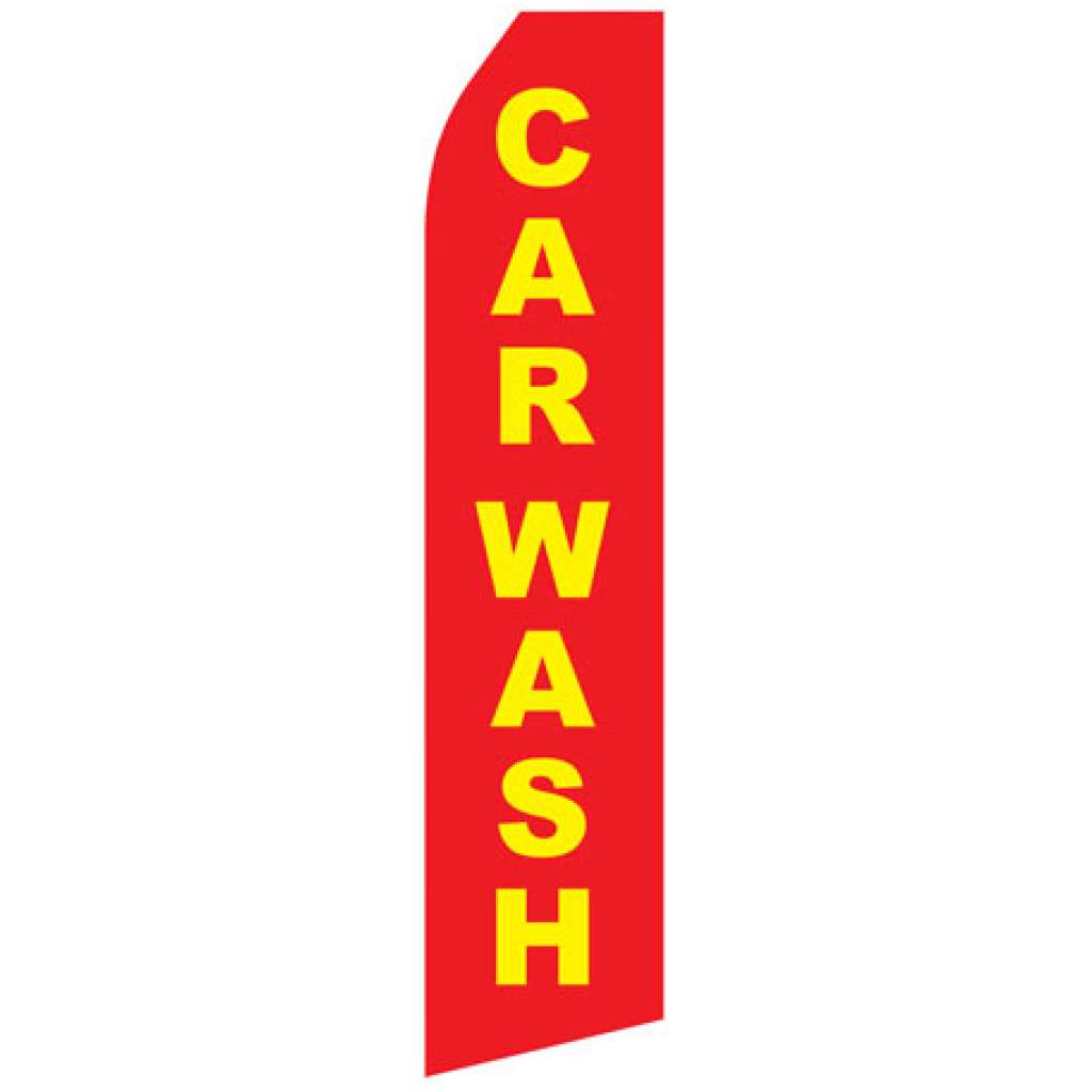 Graphic of red car wash econo stock flag