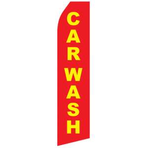 Graphic of red car wash econo stock flag