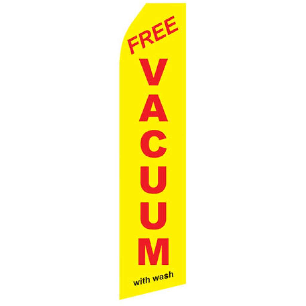 Graphic of Free Vacuum with Car Wash Econo Stock Flag