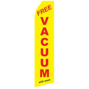 Graphic of Free Vacuum with Car Wash Econo Stock Flag