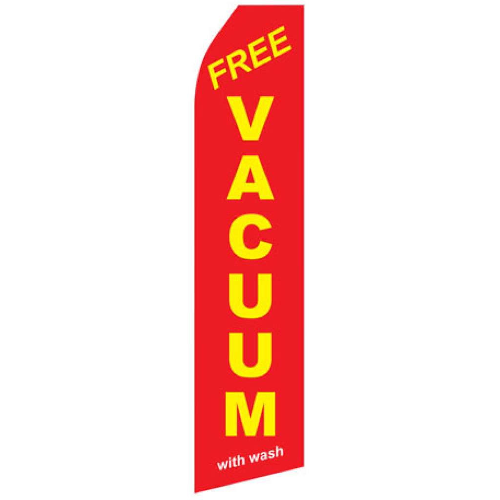 Free vacuum with wash econo stock flag re flag with yellow text