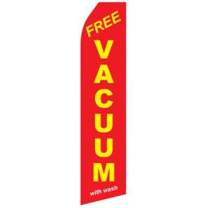 Free vacuum with wash econo stock flag re flag with yellow text