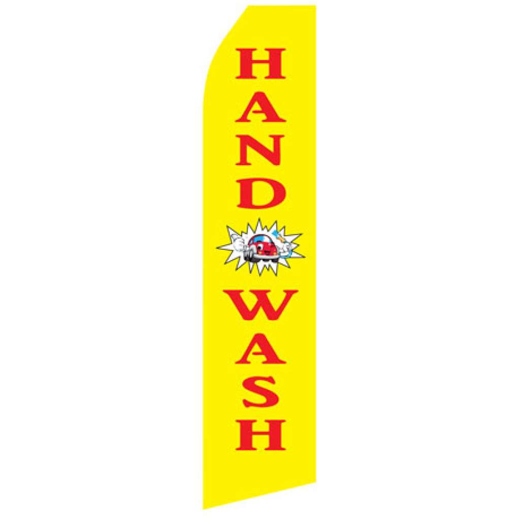 Graphic of yellow 100% hand wash econo stock flag