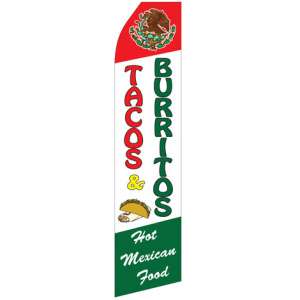 Tacos and Burritos Stock Feather Flag Pattern