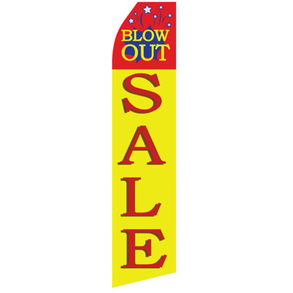 Blow out sale yellow and red stock flag