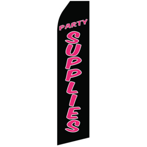 party supplies black and pink stock flag