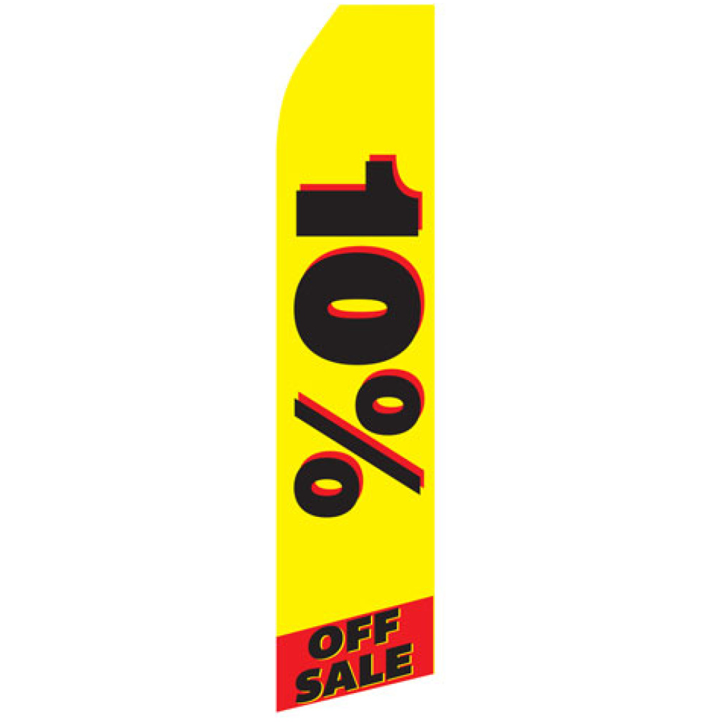 10% off yellow stock flag