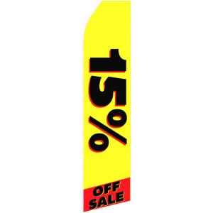 15% off yellow stock flag