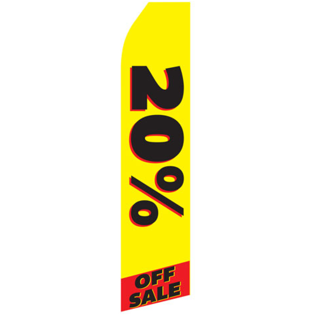 20% off yellow stock flag