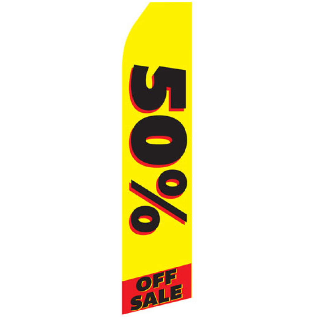 50% off sale yellow stock flag