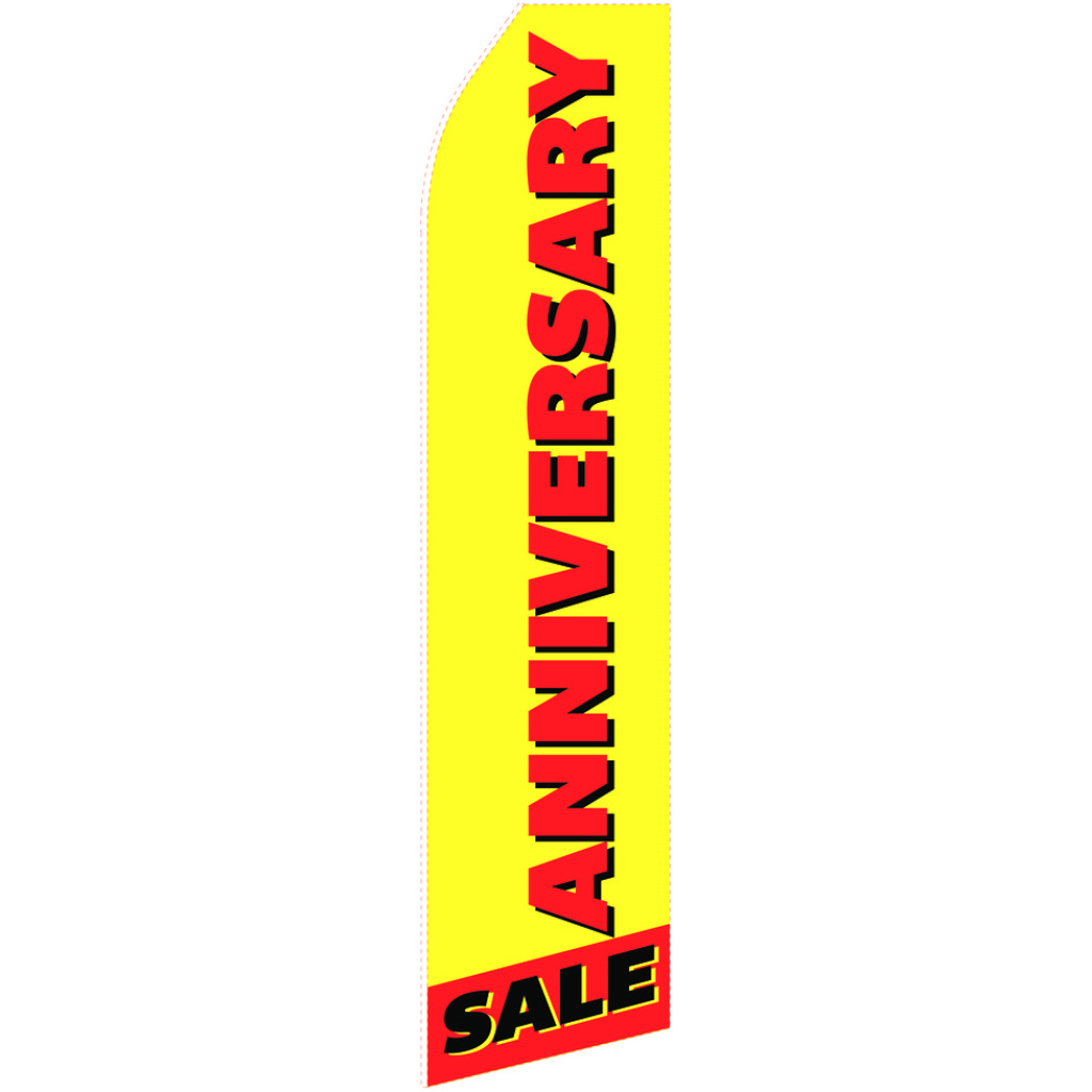 Anniversary Sale yellow and red stock flag