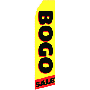 bogo sale yellow and red stock flag