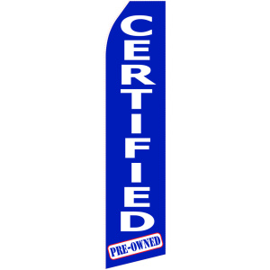 certified pre-owned blue stock flag