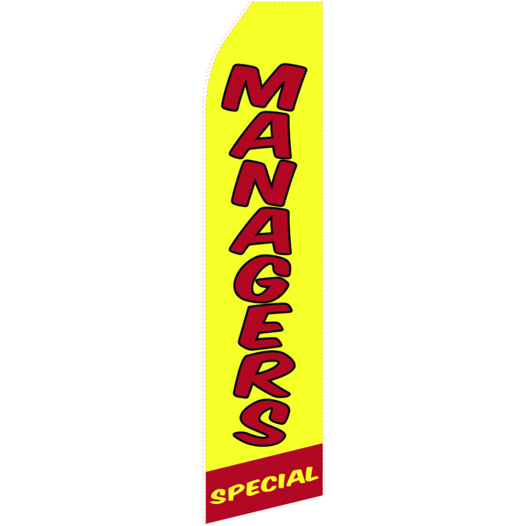 managers special red and yellow stock flag