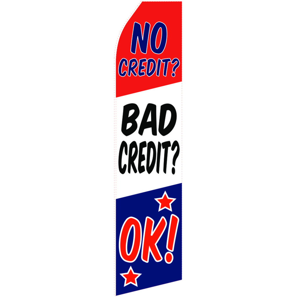 no credit bad credit ok red white and blue stock flag