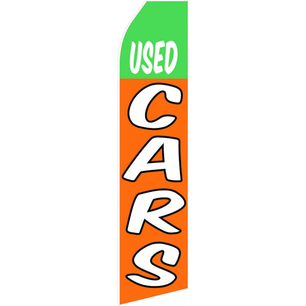 used cars green and orange stock flag