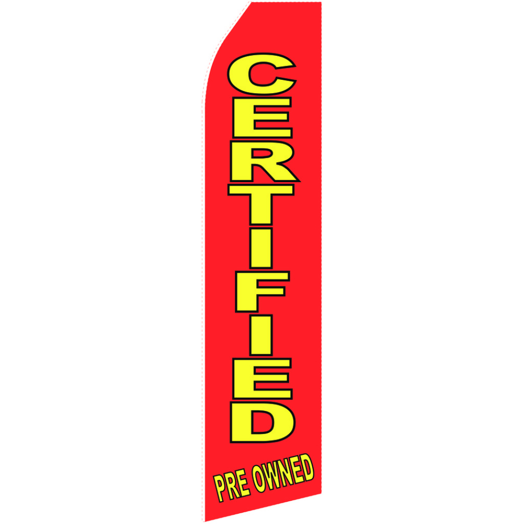 certified pre owned red stock flags