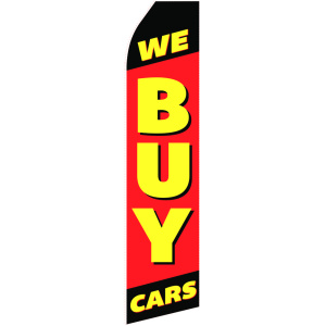 we buy cars red and black stock flag