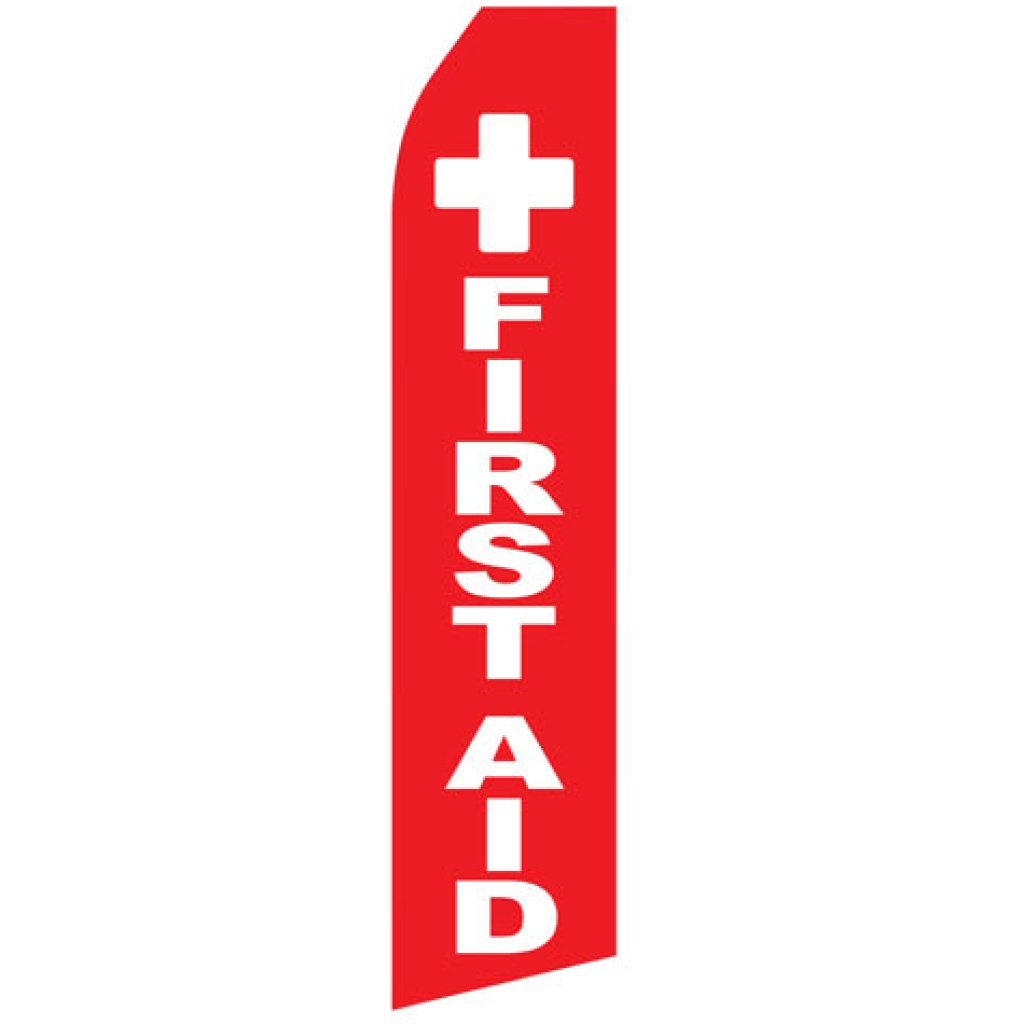 First aid stock feather flag