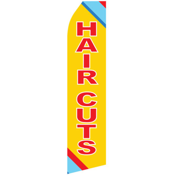 Haircuts stock feather flag