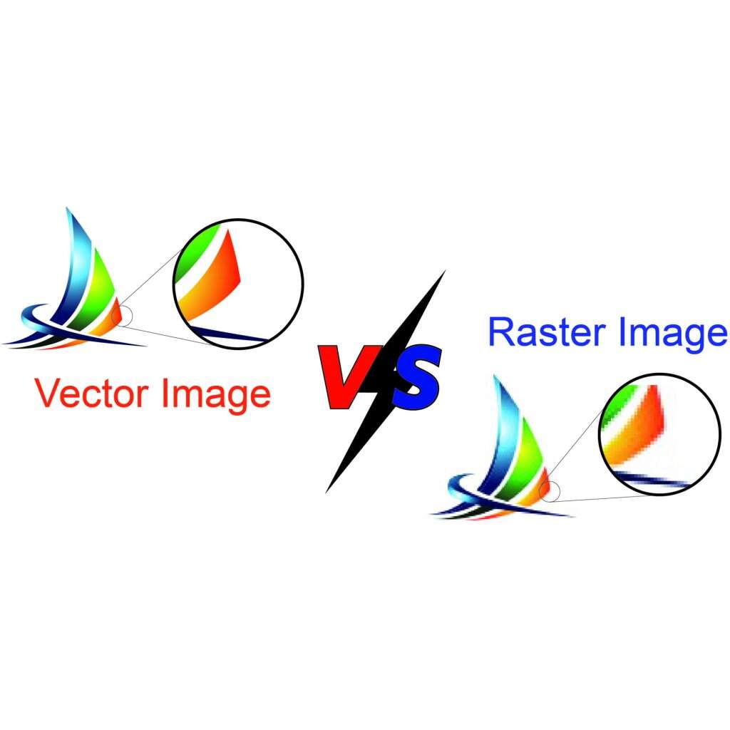 Graphic showing Vector VS Raster Art