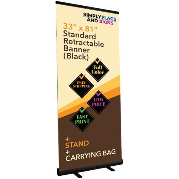 33" x 81" Standard Retractable Banner Black Base